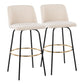 Toriano 30" Fixed Height Barstool - Set of 2 Cream Gold By LumiSource | Bar Stools | Modishstore - 7