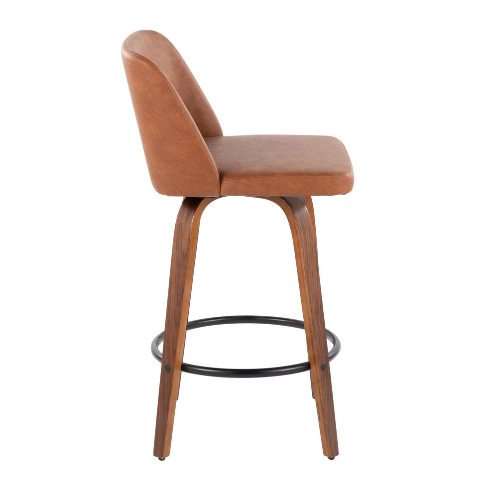 Toriano 26" Counter Stool - Set of 2 Brown Black By LumiSource | Counter Stools | Modishstore - 3
