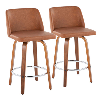 Toriano 26" Counter Stool - Set of 2 Brown Black By LumiSource | Counter Stools | Modishstore - 8