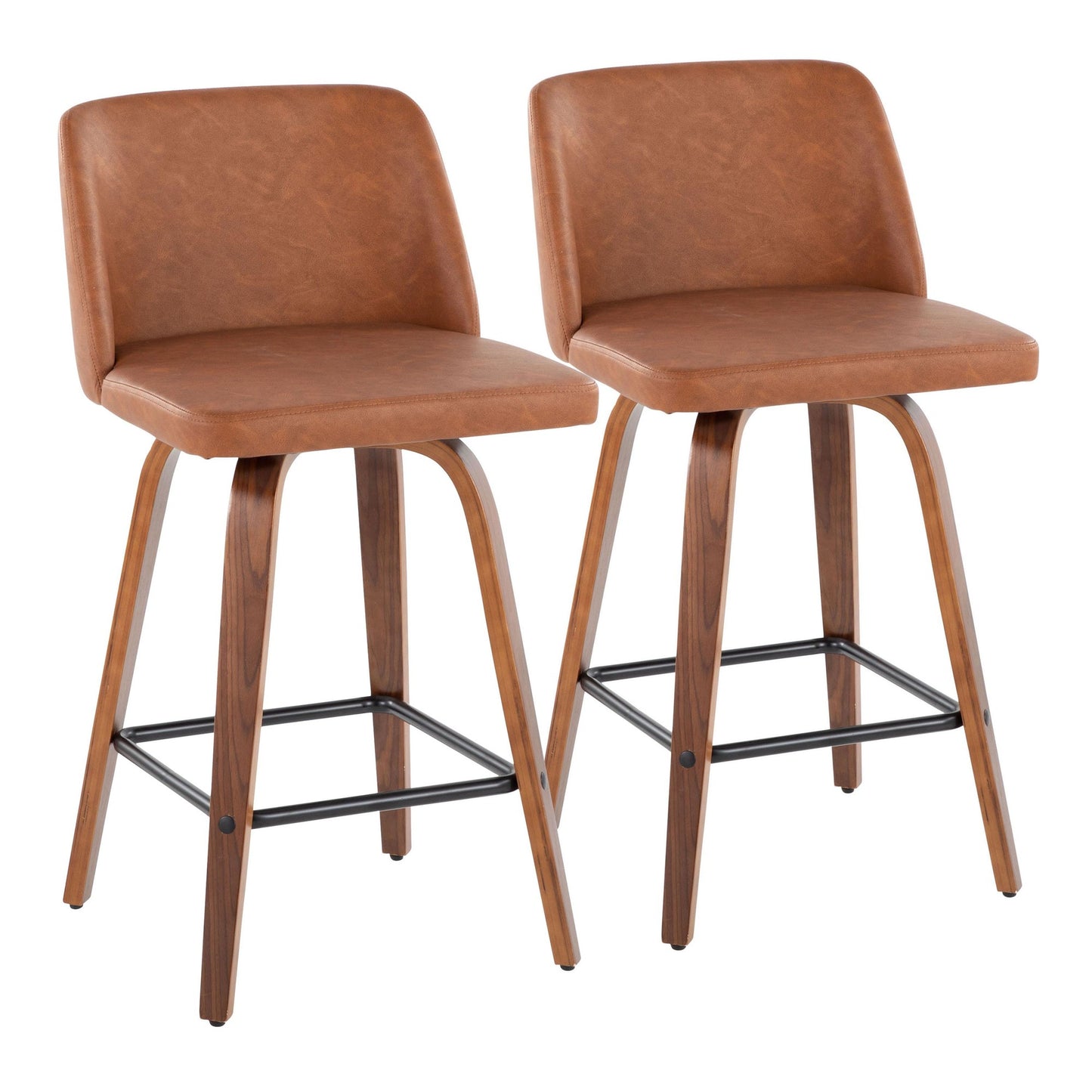 Toriano 26" Counter Stool - Set of 2 Brown Black By LumiSource | Counter Stools | Modishstore - 15