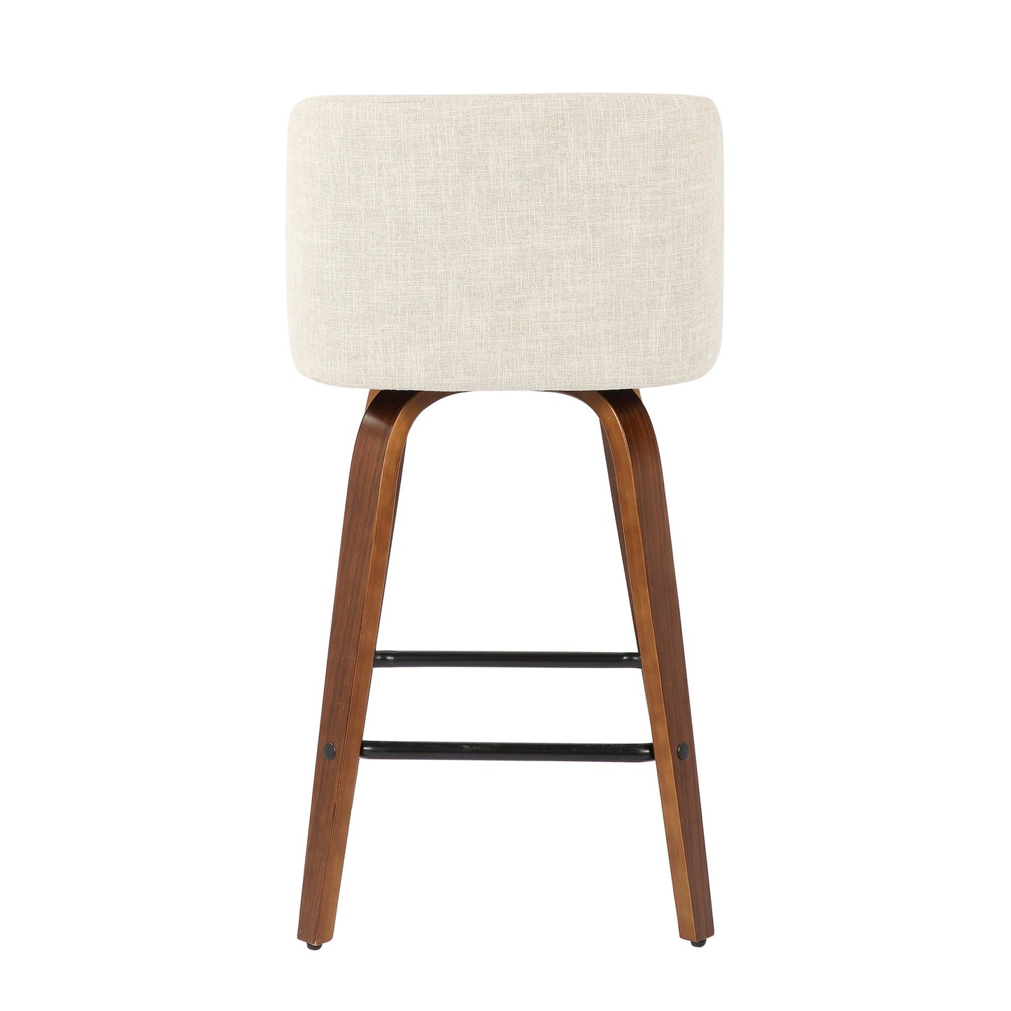 Toriano Mid-Century Modern Counter Stool in Walnut and Blue Fabric By LumiSource - Set of 2 | Counter Stools | Modishstore - 31