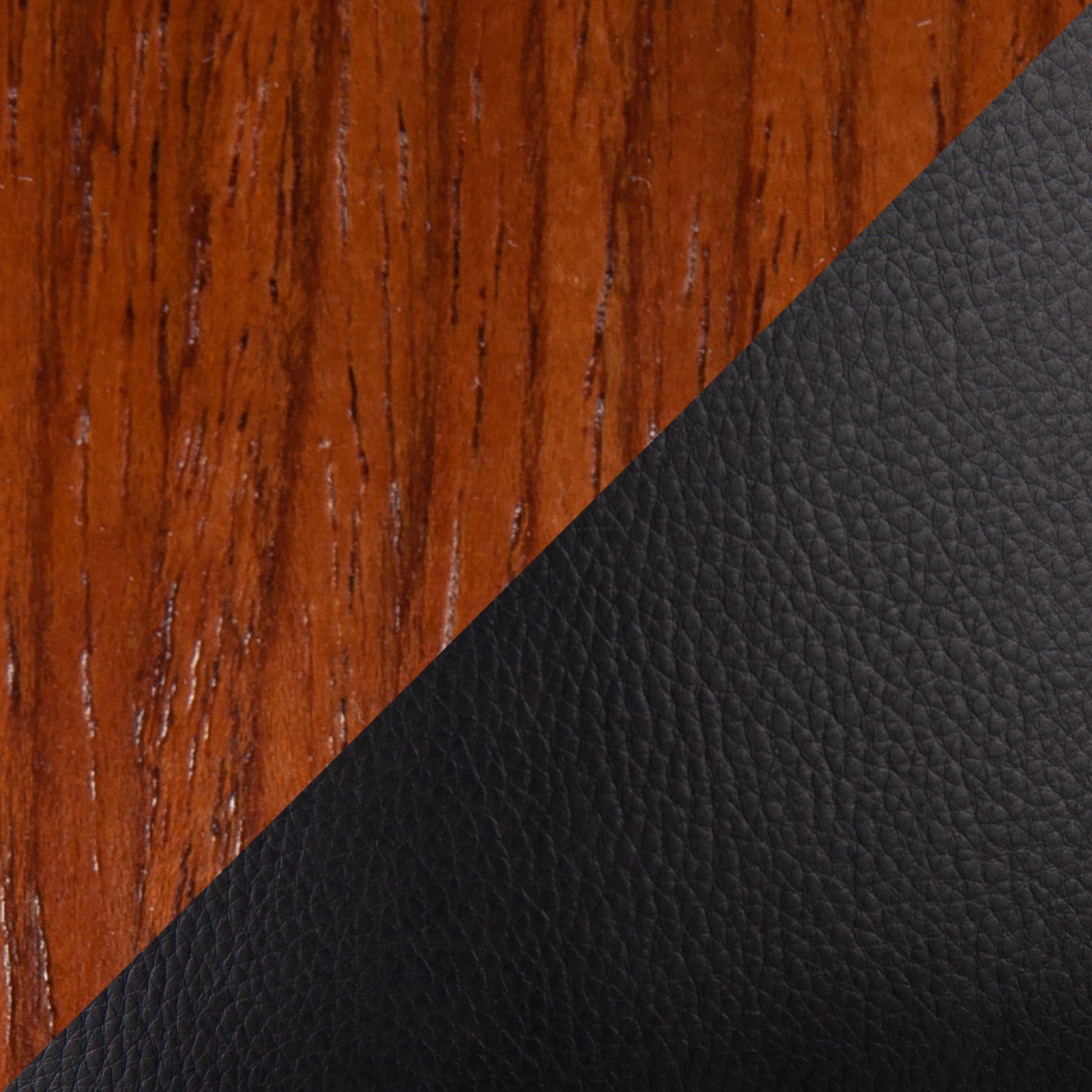 Toriano Mid-Century Modern Fixed-Height Counter Stool in Walnut Wood with Square Black Footrest and Black Faux Leather By LumiSource - Set of 2 | Counter Stools | Modishstore - 4