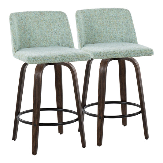 Toriano 26" Fixed Height Counter Stool - Set of 2 Green By LumiSource | Counter Stools | Modishstore