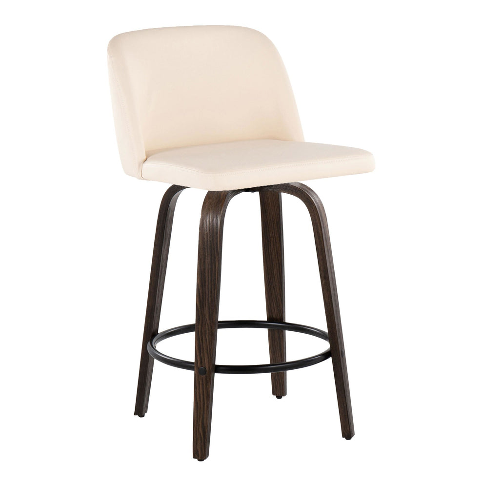 Toriano 26" Mid-Century Modern Fixed Height Counter Stool By LumiSource - Set of 2 | Counter Stools | Modishstore - 4