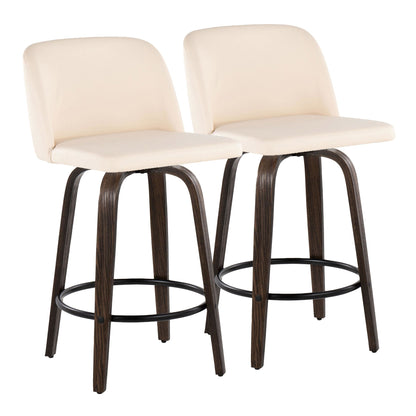 Toriano 26" Mid-Century Modern Fixed Height Counter Stool By LumiSource - Set of 2 | Counter Stools | Modishstore