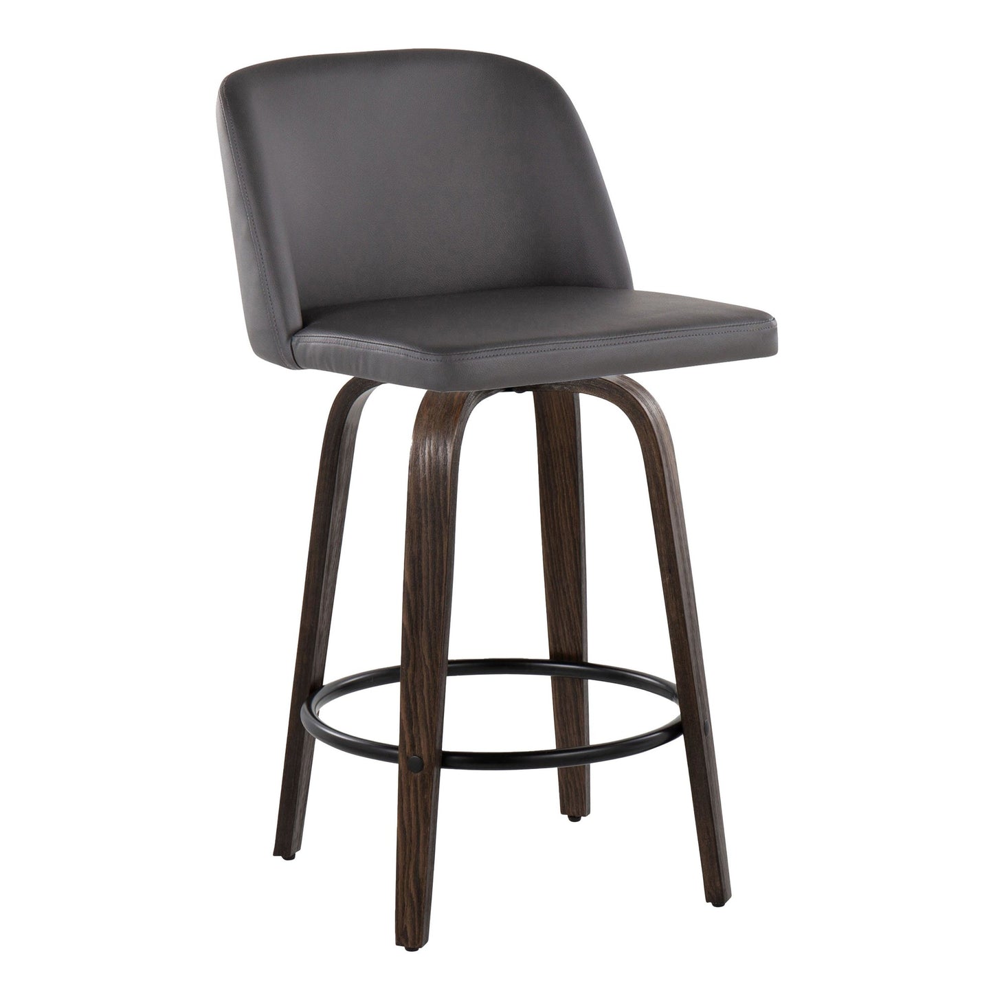 Toriano 26" Mid-Century Modern Fixed Height Counter Stool By LumiSource - Set of 2 | Counter Stools | Modishstore - 11