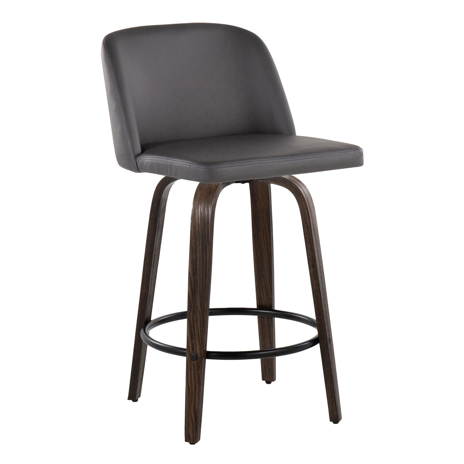 Toriano 26" Mid-Century Modern Fixed Height Counter Stool By LumiSource - Set of 2 | Counter Stools | Modishstore - 11