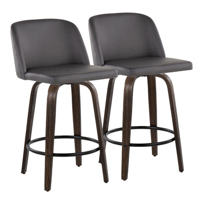 Toriano 26" Mid-Century Modern Fixed Height Counter Stool By LumiSource - Set of 2 | Counter Stools | Modishstore - 8