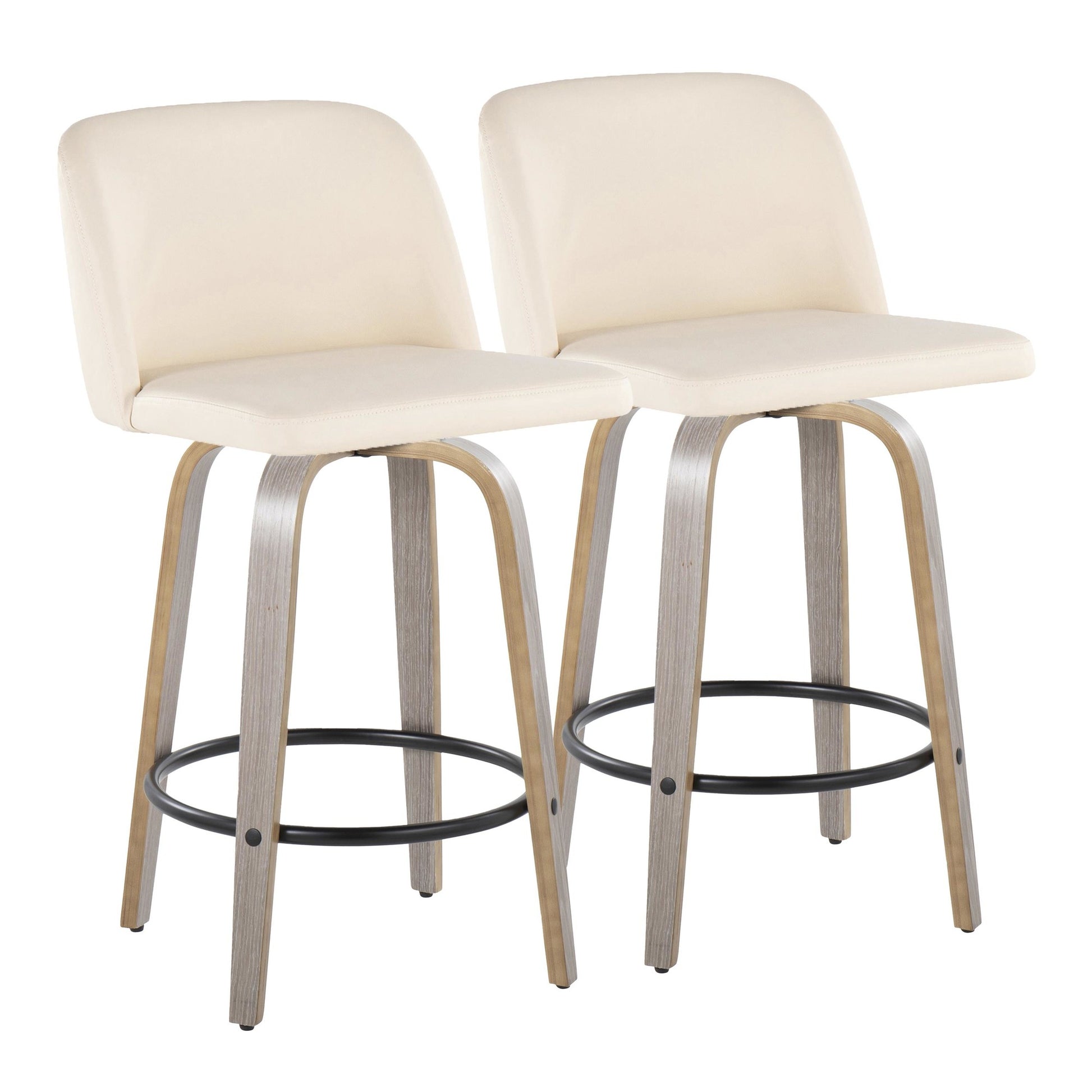 Toriano 26" Mid-Century Modern Fixed Height Counter Stool By LumiSource - Set of 2 | Counter Stools | Modishstore - 15