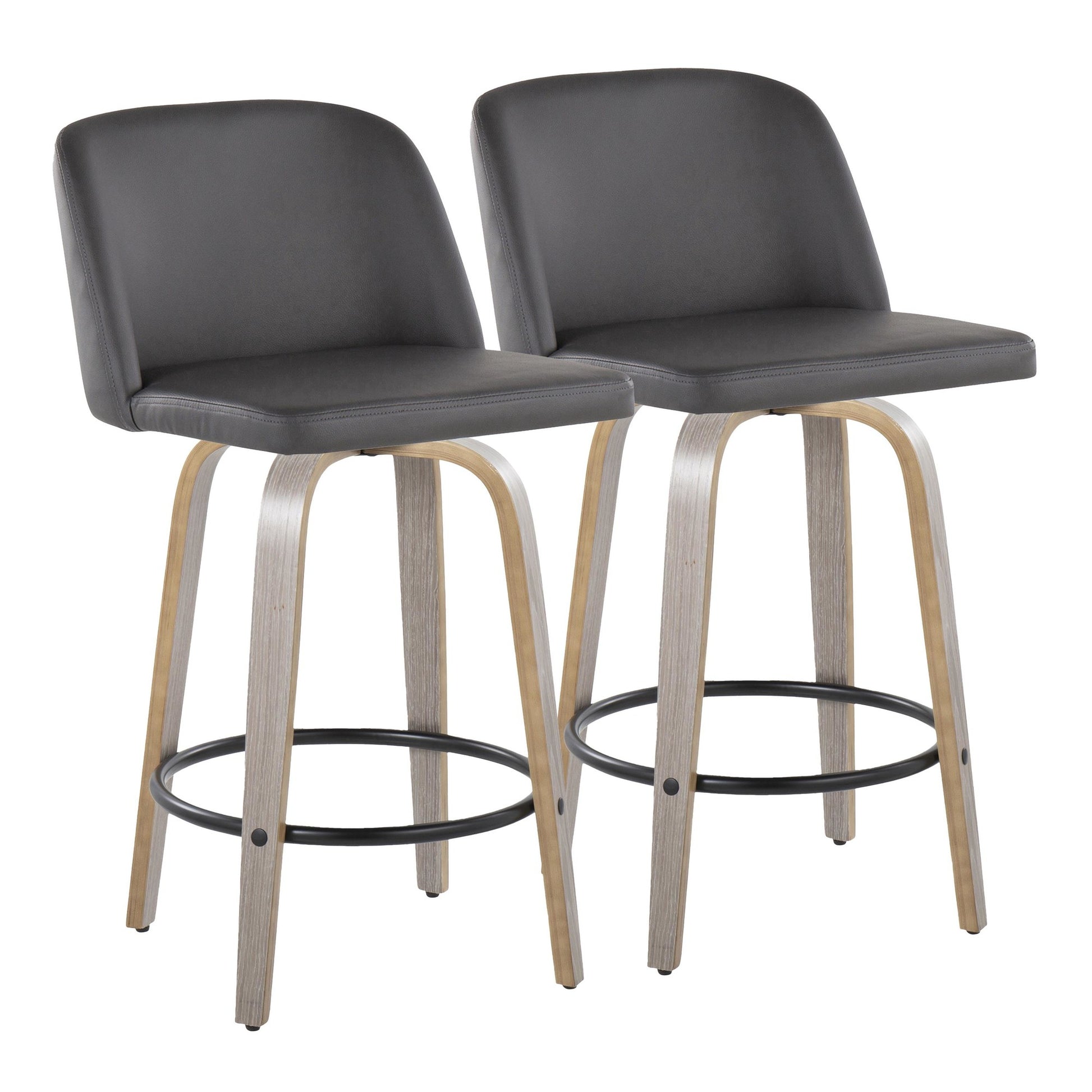 Toriano 26" Mid-Century Modern Fixed Height Counter Stool By LumiSource - Set of 2 | Counter Stools | Modishstore - 18