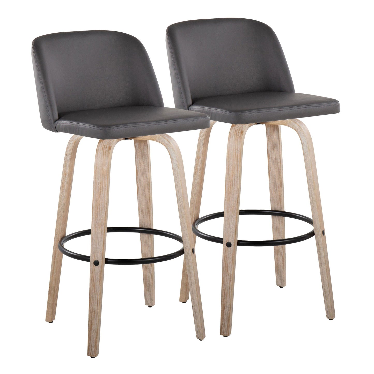 Toriano 26" Mid-Century Modern Fixed Height Counter Stool By LumiSource - Set of 2 | Counter Stools | Modishstore - 28