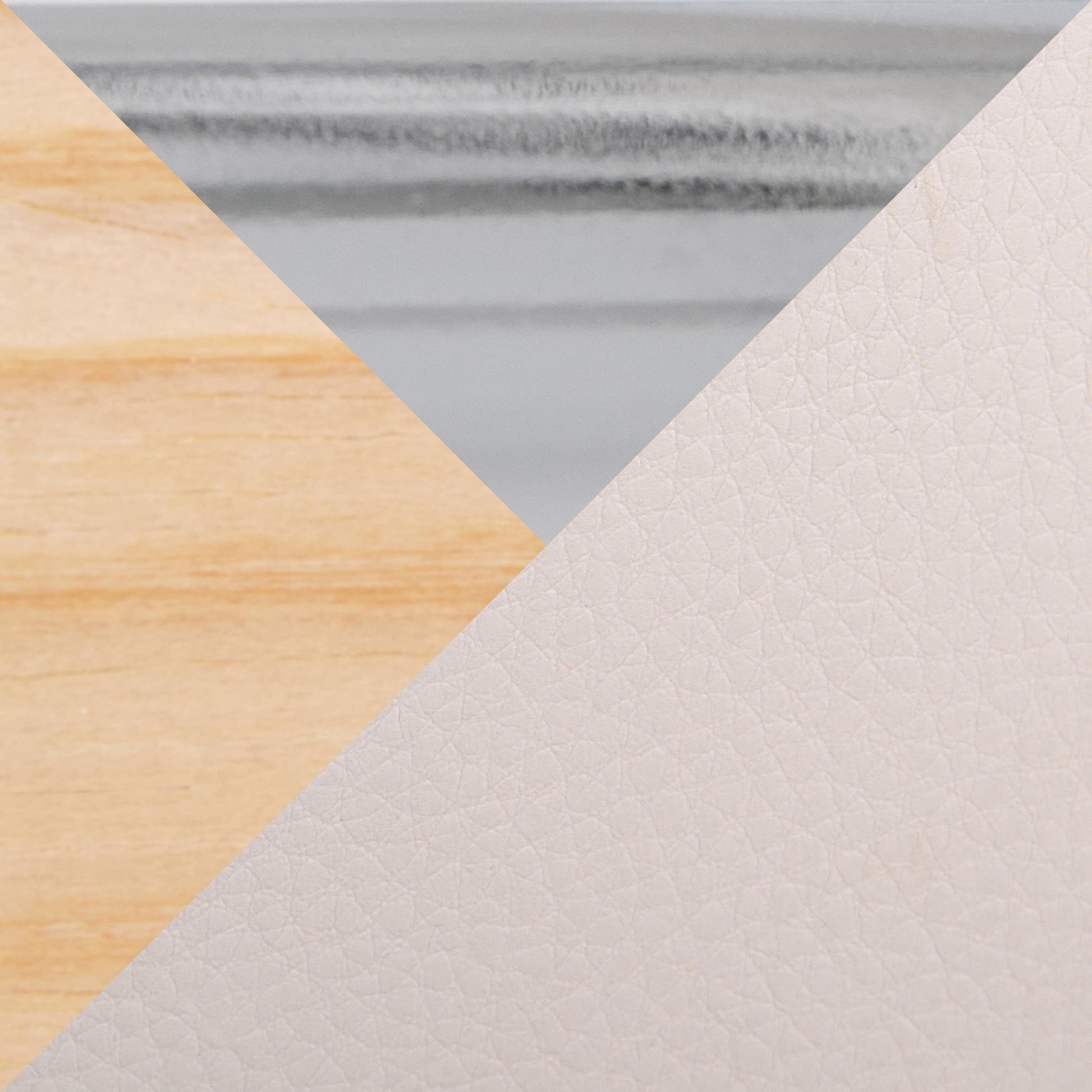 Toriano 24" Contemporary Fixed Height Counter Stool with Swivel in Natural Wood and Cream Faux Leather with Round Chrome Metal Footrest By LumiSource - Set of 2 | Counter Stools | Modishstore - 3