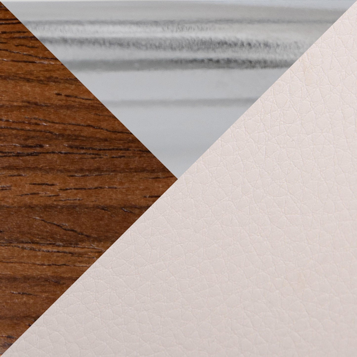 Toriano 24" Mid-Century Modern Fixed Height Counter Stool with Swivel in Walnut Wood and Cream Faux Leather with Round Chrome Metal Footrest By LumiSource - Set of 2 | Counter Stools | Modishstore - 3