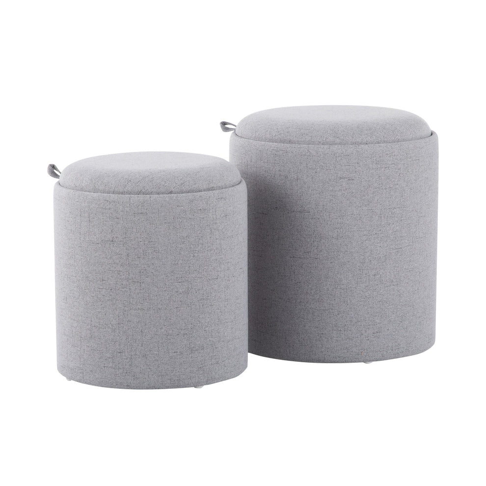 Tray Nesting Ottoman Set Charcoal By LumiSource | Ottomans | Modishstore - 10