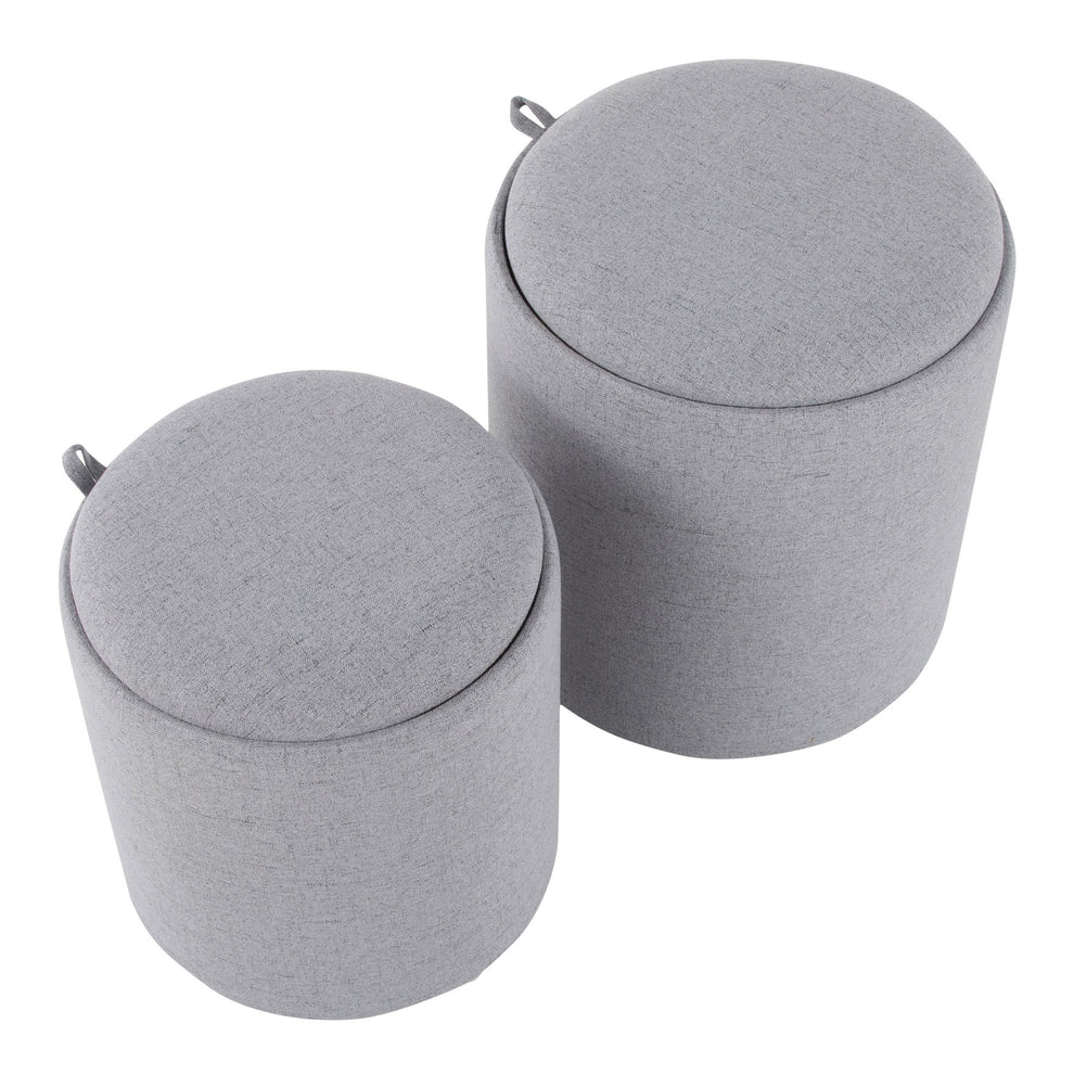 Tray Nesting Ottoman Set Charcoal By LumiSource | Ottomans | Modishstore - 11