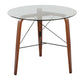 Trilogy Contemporary Round Dinette Table in Walnut Wood and Clear Glass By LumiSource | Dining Tables | Modishstore - 5