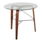 Trilogy Contemporary Round Dinette Table in Walnut Wood and Clear Glass By LumiSource | Dining Tables | Modishstore