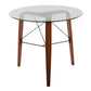 Trilogy Contemporary Round Dinette Table in Walnut Wood and Clear Glass By LumiSource | Dining Tables | Modishstore - 3