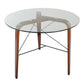 Trilogy Contemporary Round Dinette Table in Walnut Wood and Clear Glass By LumiSource | Dining Tables | Modishstore - 6