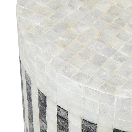 (LS) Orion Capiz End Table - White & Black by Jeffan | End Tables | Modishstore - 2