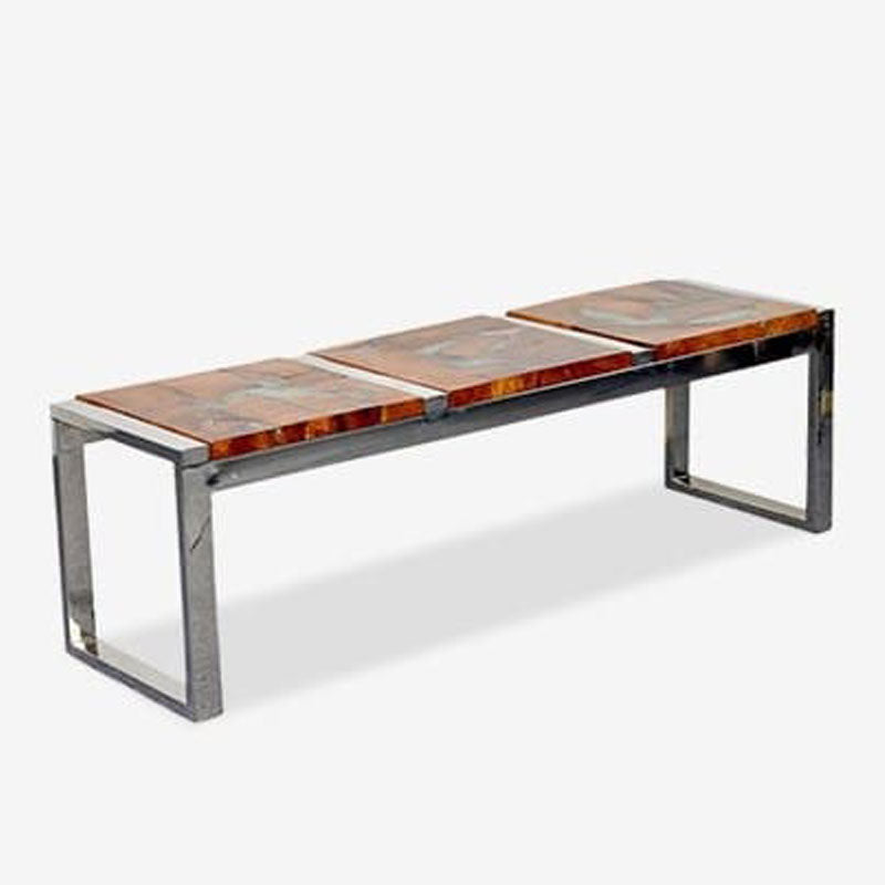 (LS) Uptown Icy wood bench -Natural resin Color by Jeffan | Benches | Modishstore