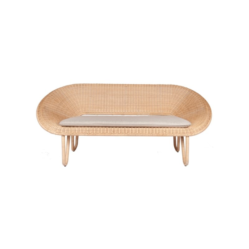 Hyland 72" Settee, Rattan/Iron by Jeffan | Outdoor Sofas, Loveseats & Sectionals | Modishstore