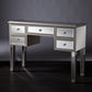5 Drawer Wooden Console Table With Mirror Inserts, Silver And Gray  By Benzara | Console Tables |  Modishstore  - 4