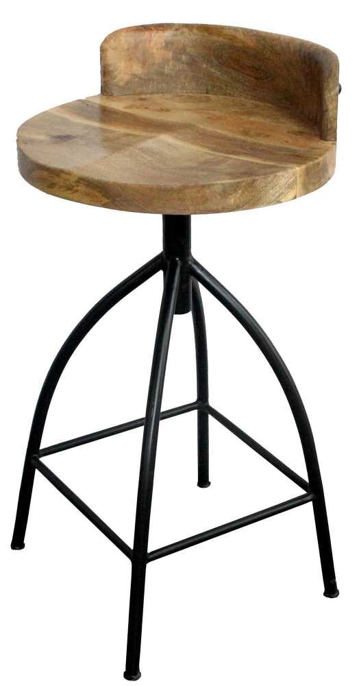 Industrial Style Adjustable Swivel Counter Height Stool With Backrest  By Benzara | Bar Stools |  Modishstore  - 5