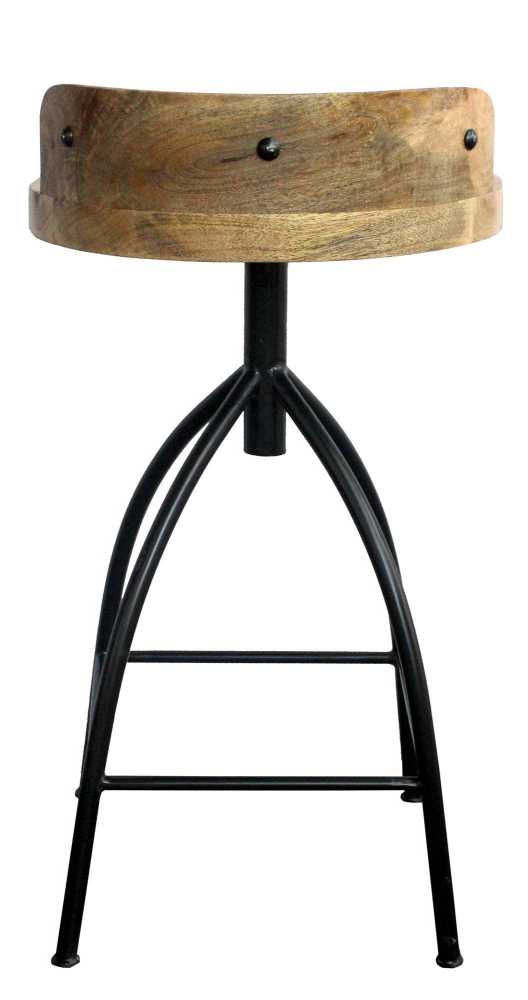 Industrial Style Adjustable Swivel Counter Height Stool With Backrest  By Benzara | Bar Stools |  Modishstore  - 6
