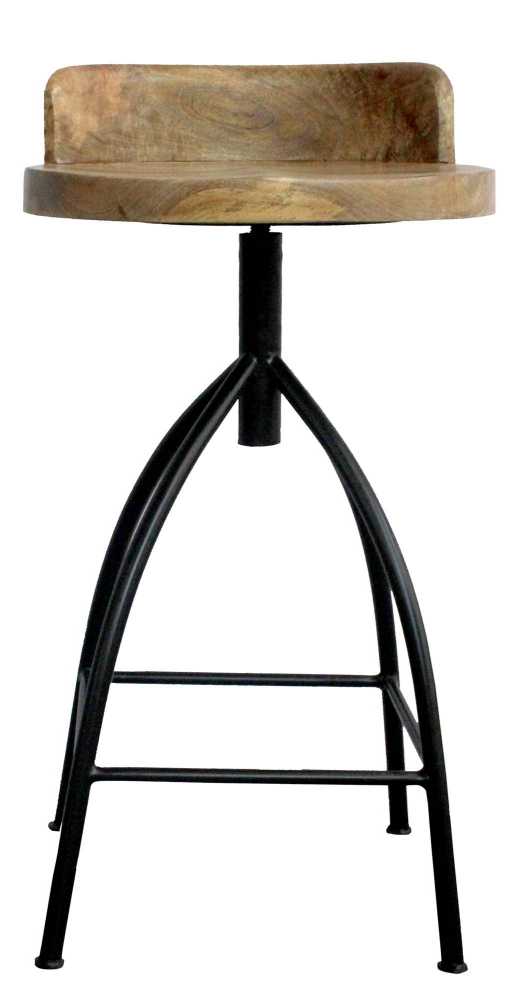 Industrial Style Adjustable Swivel Counter Height Stool With Backrest  By Benzara | Bar Stools |  Modishstore  - 7