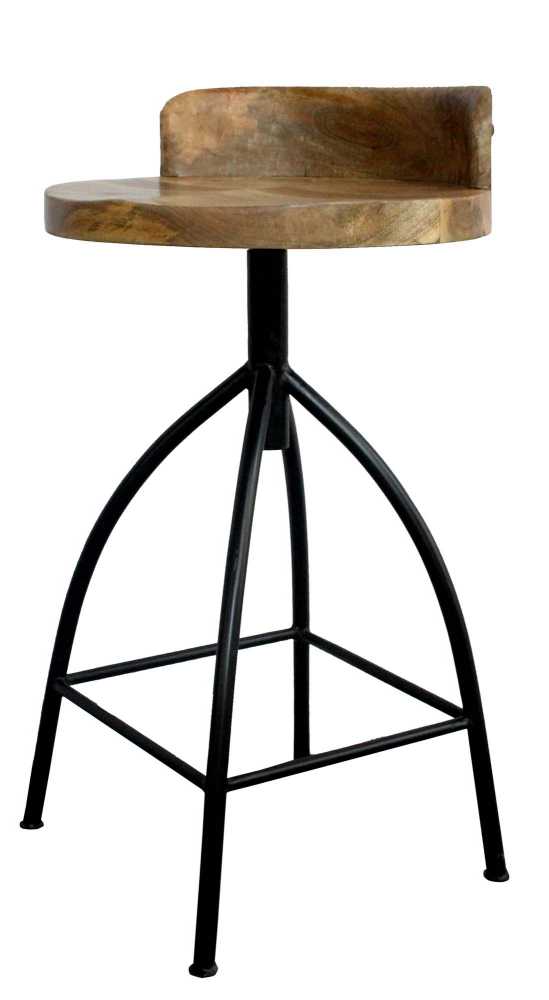 Industrial Style Adjustable Swivel Counter Height Stool With Backrest  By Benzara | Bar Stools |  Modishstore  - 9