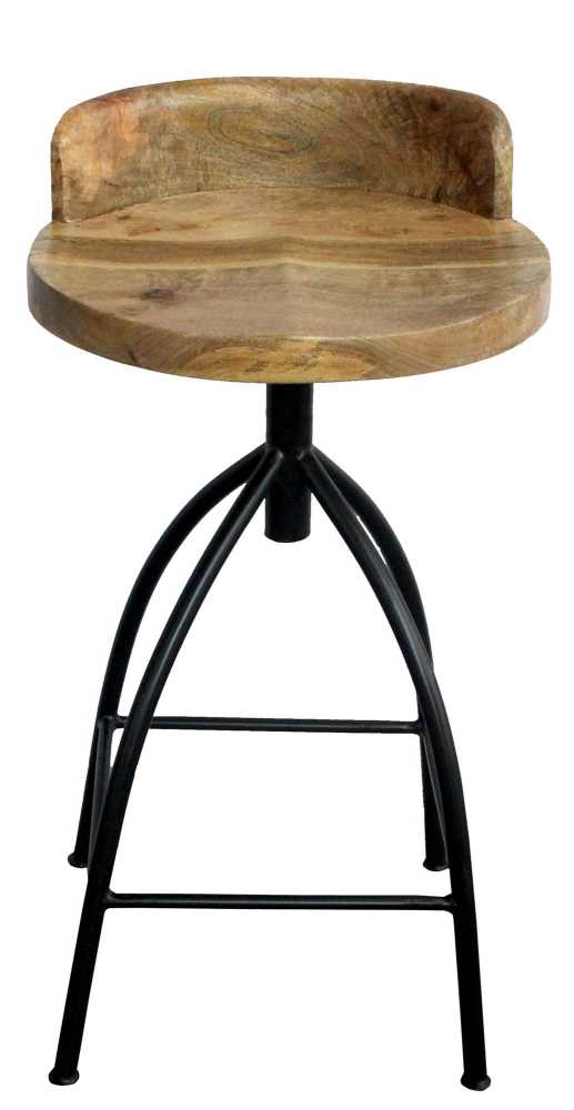 Industrial Style Adjustable Swivel Counter Height Stool With Backrest  By Benzara | Bar Stools |  Modishstore 