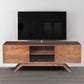 Mid Century Modern Acacia Wood Tv Unit With Wide Storage, Walnut Brown By Benzara | TV Stands |  Modishstore  - 2