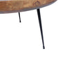 Round Mango Wood Coffee Table With Splayed Metal Legs, Brown And Black By Benzara | Coffee Tables |  Modishstore  - 4