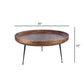 Round Mango Wood Coffee Table With Splayed Metal Legs, Brown And Black By Benzara | Coffee Tables |  Modishstore  - 8