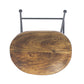 Mango Wood Saddle Seat Bar Stool With Iron Rod Legs, Brown And Black By Benzara | Bar Stools |  Modishstore  - 8