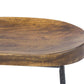 Mango Wood Saddle Seat Bar Stool With Iron Rod Legs, Brown And Black By Benzara | Bar Stools |  Modishstore  - 7