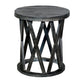 22 Inch Farmhouse Style Round Wooden End Table With Airy Design Base, Dark Gray By Benzara | Side Tables |  Modishstore  - 2