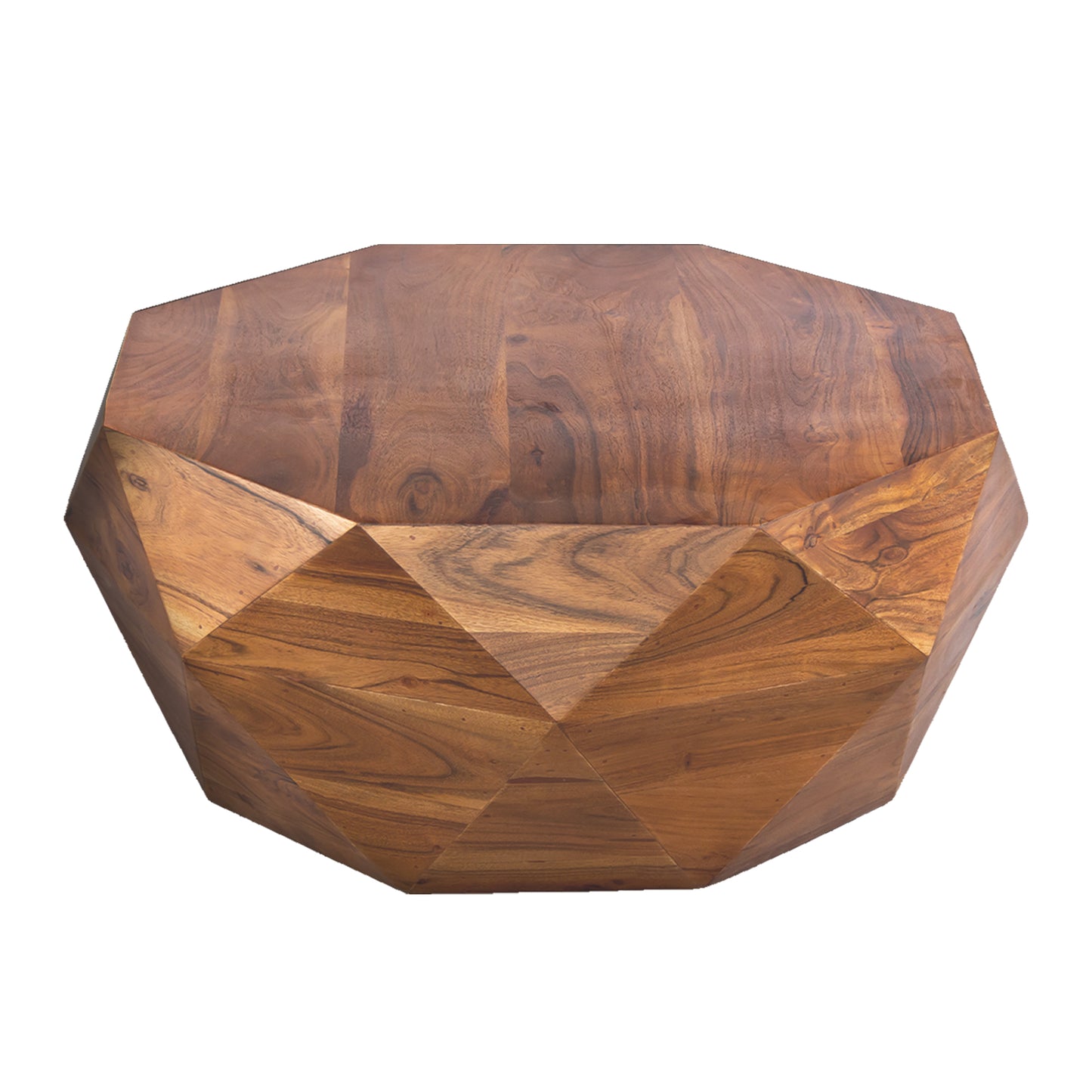 Diamond Shape Acacia Wood Coffee Table With Smooth Top, Dark Brown By Benzara | Coffee Tables |  Modishstore  - 2