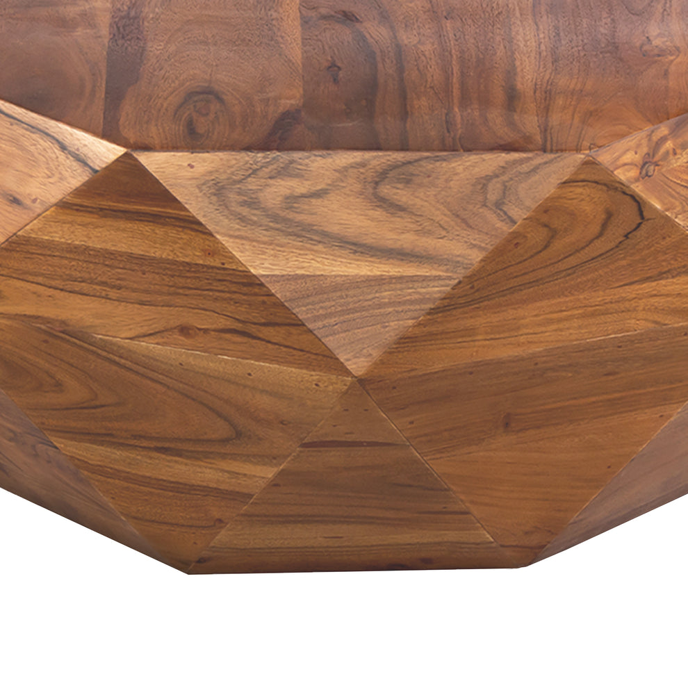 Diamond Shape Acacia Wood Coffee Table With Smooth Top, Dark Brown By Benzara | Coffee Tables |  Modishstore  - 5