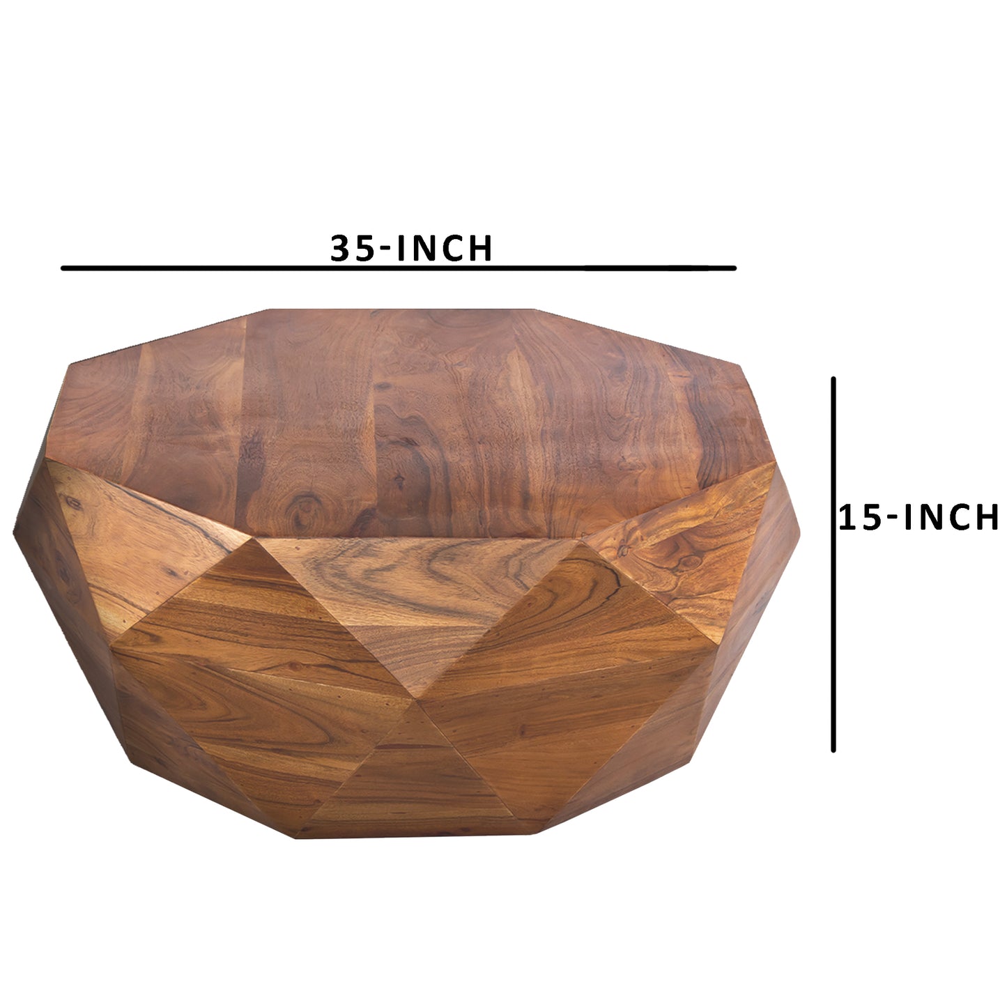 Diamond Shape Acacia Wood Coffee Table With Smooth Top, Dark Brown By Benzara | Coffee Tables |  Modishstore  - 7