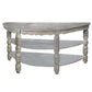 Half Moon Shaped Wooden Console Table With 2 Shelves And Turned Legs, Gray By Benzara | Console Tables |  Modishstore 