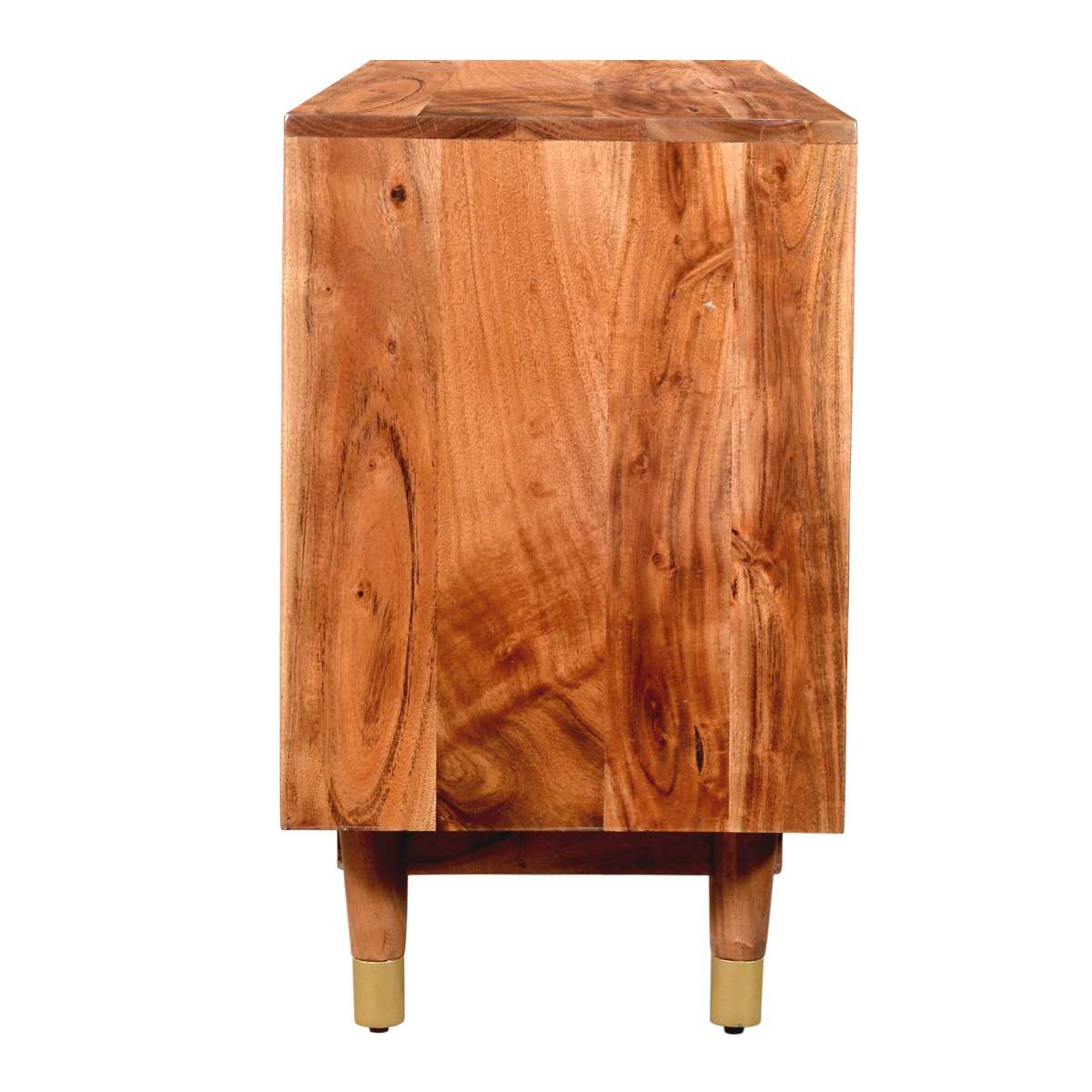 Handcrafted Wooden Tv Console With Live Edge Shutter Door Cabinets, Brown By Benzara | Cabinets |  Modishstore  - 3