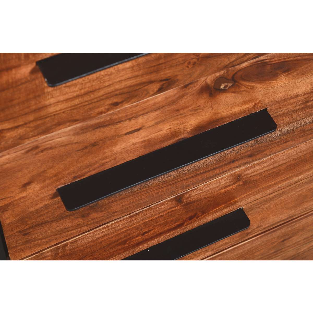 Handmade Dresser With Live Edge Design 4 Drawers, Brown And Black By Benzara | Dressers |  Modishstore  - 3