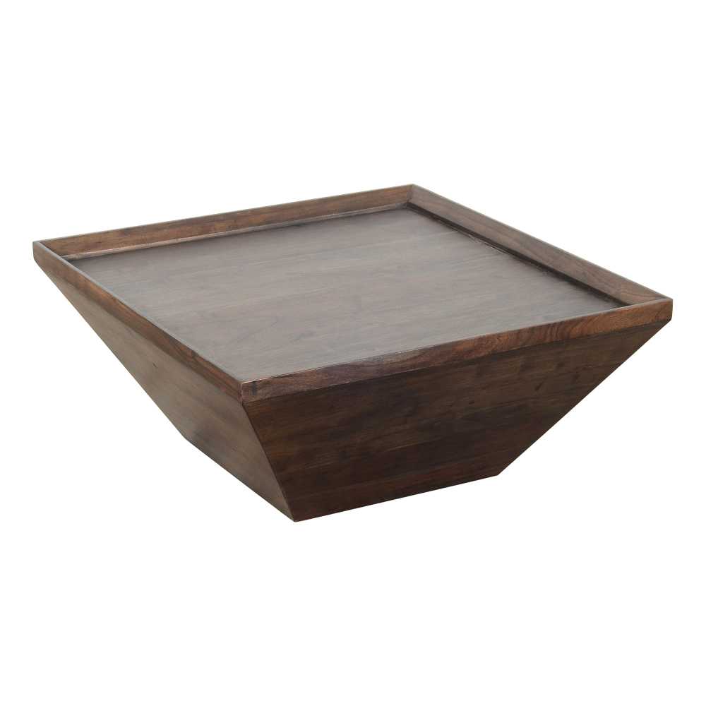 36 Inch Square Shape Acacia Wood Coffee Table With Trapezoid Base, Brown By Benzara | Coffee Tables |  Modishstore  - 2