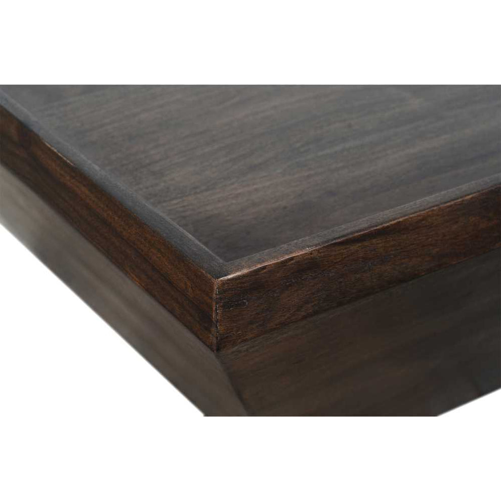 36 Inch Square Shape Acacia Wood Coffee Table With Trapezoid Base, Brown By Benzara | Coffee Tables |  Modishstore  - 6