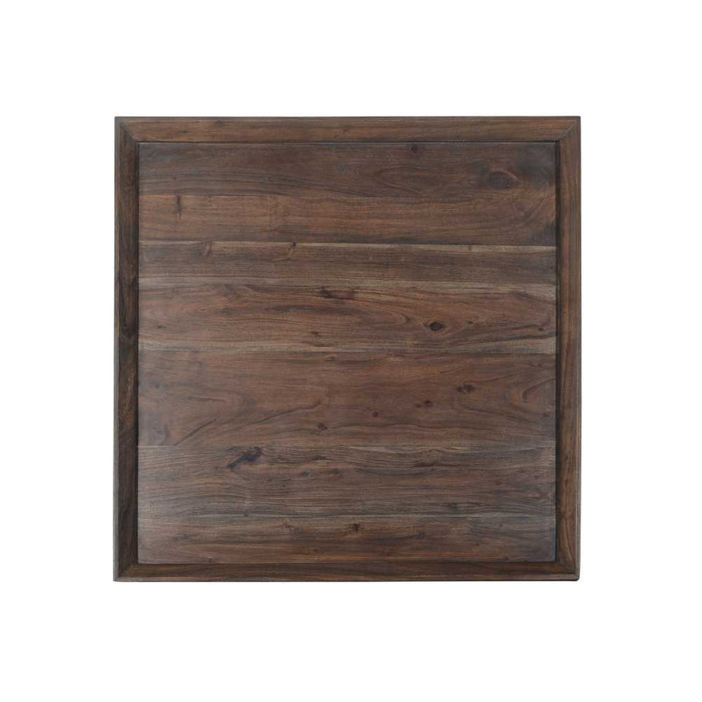 36 Inch Square Shape Acacia Wood Coffee Table With Trapezoid Base, Brown By Benzara | Coffee Tables |  Modishstore  - 3