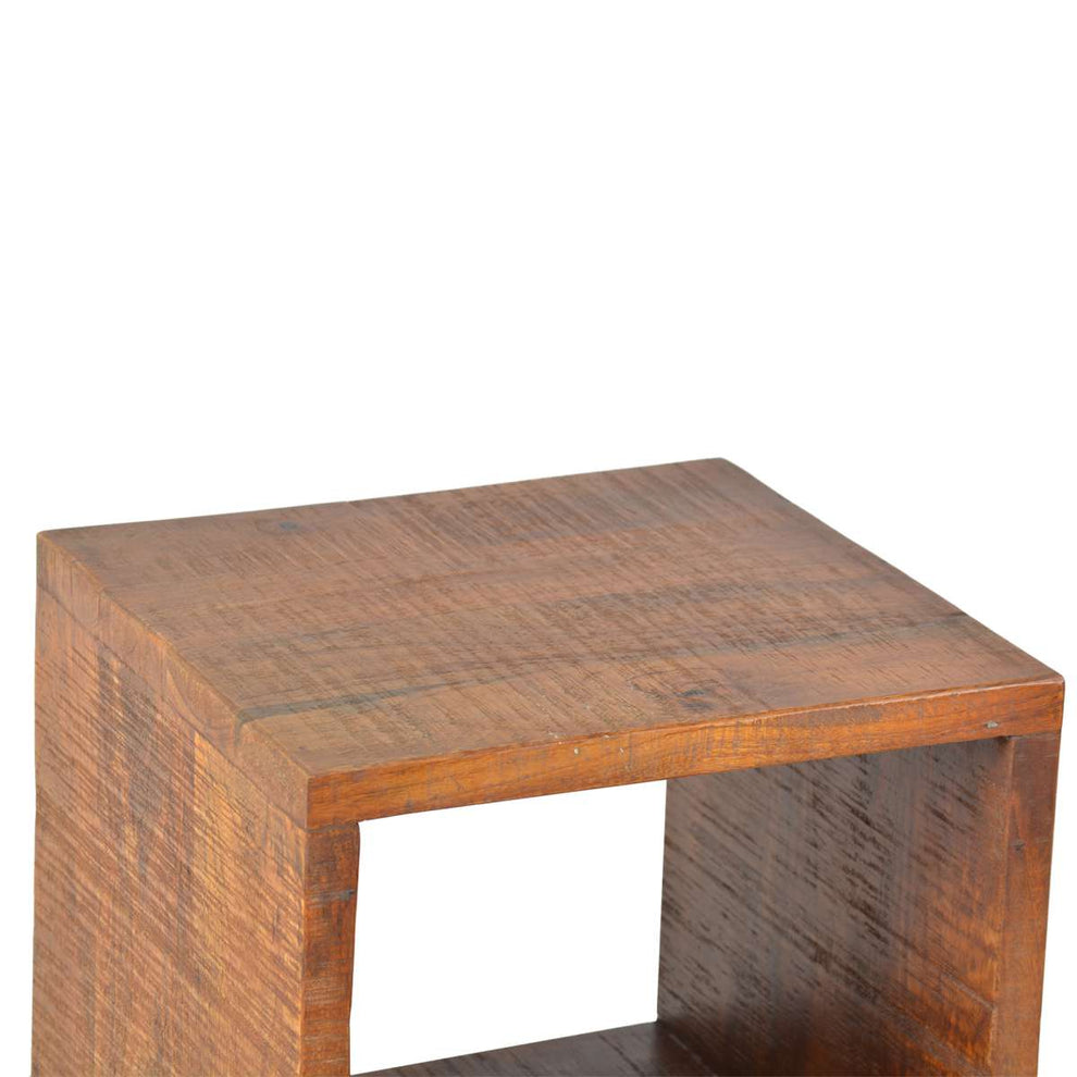22 Inch Industrial Style Cube Shape Wooden Nightstand With Rough Sawn Texture,Brown By Benzara | Nightstands |  Modishstore  - 4