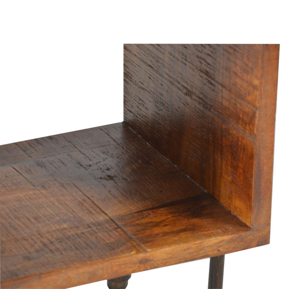 22 Inch Industrial Style Cube Shape Wooden Nightstand With Rough Sawn Texture,Brown By Benzara | Nightstands |  Modishstore  - 3