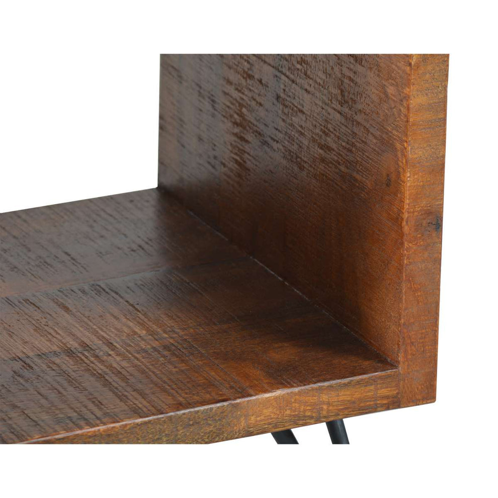 22 Inch Textured Cube Shape Wooden Nightstand With Angular Legs, Brown And Black By Benzara | Nightstands |  Modishstore  - 4